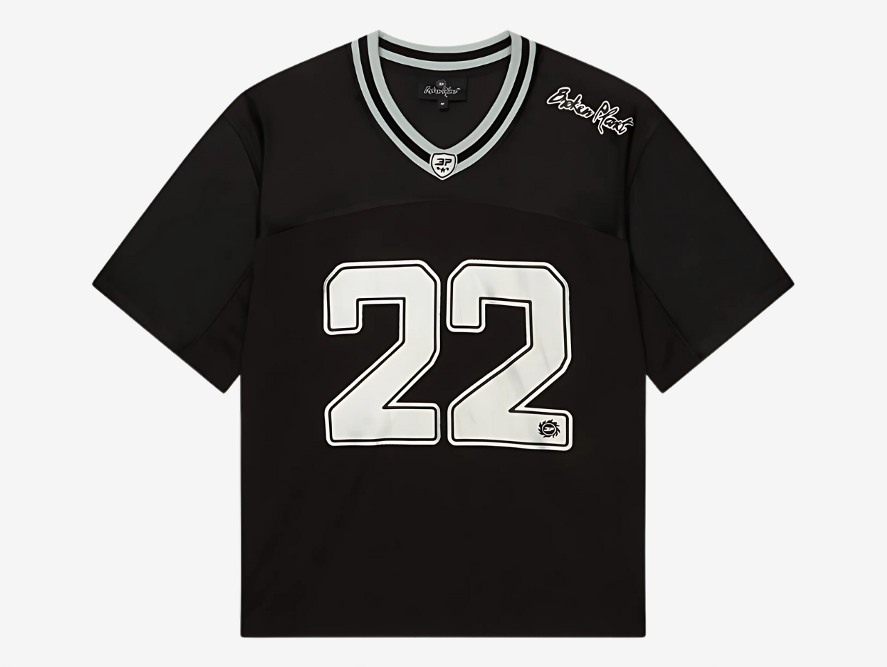 Broken Planet Football Jersey Black Silver