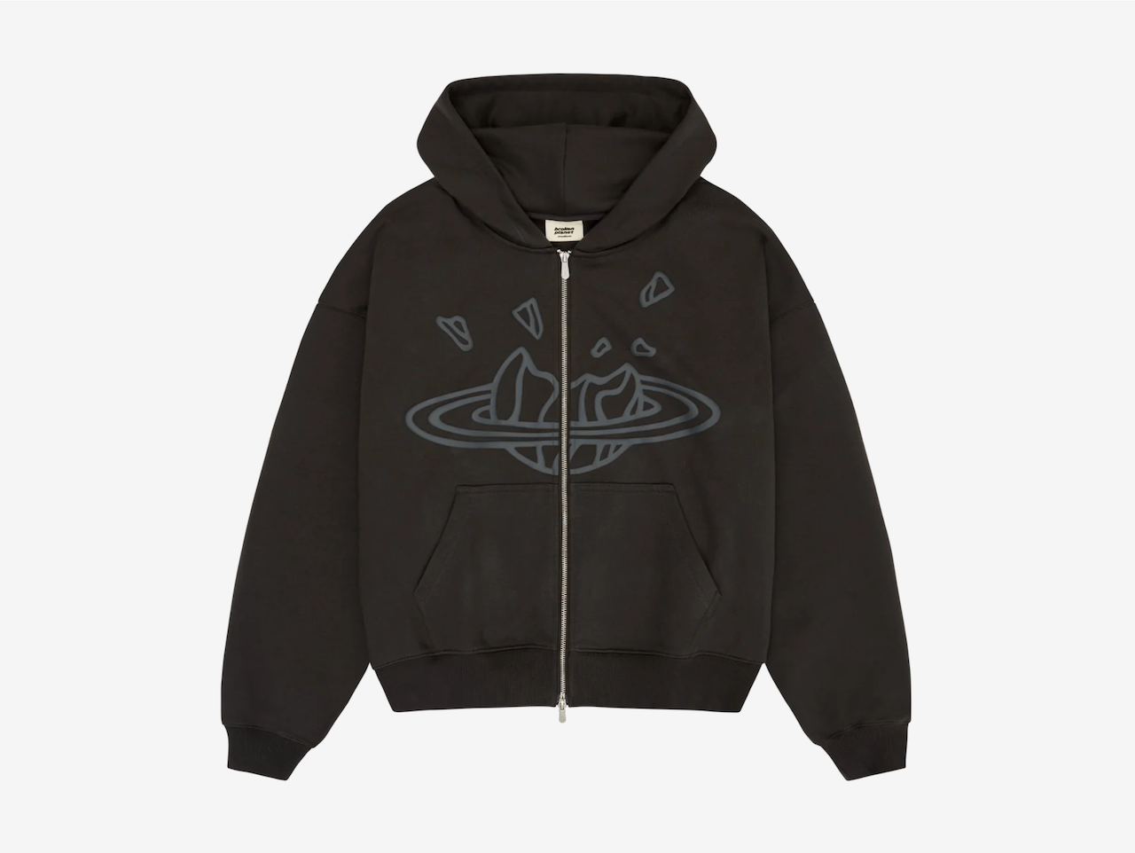 Broken Planet Zip-Up Hoodie Black