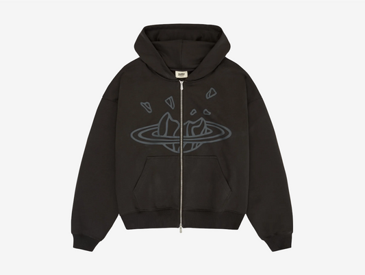 Broken Planet Zip-Up Hoodie Black