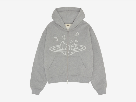 Broken Planet Zip-Up Hoodie Heather Grey