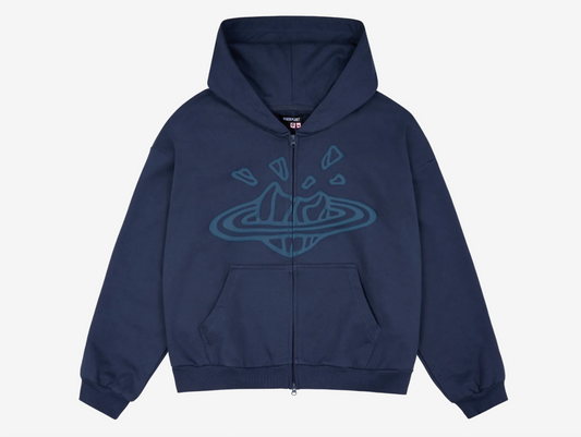 Broken Planet Zip-Up Hoodie Deep Navy